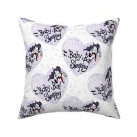 Shh Baby Bat Sleeping - White with Soft Purple