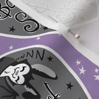 Shh Baby Bat Sleeping - Purple with monotone grey hearts