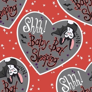 Shh Baby Bat Sleeping - Red Orange