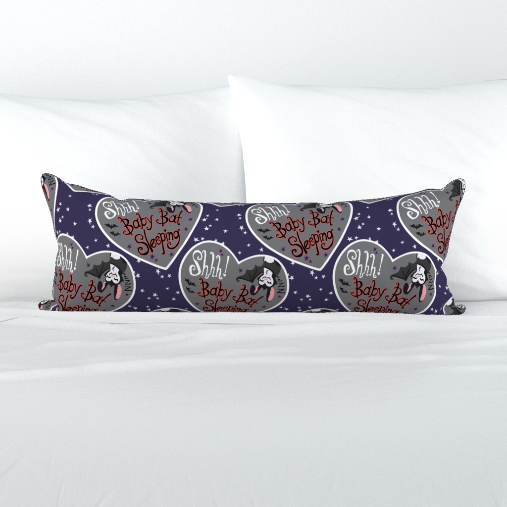 Shh Baby Bat Sleeping - Deep purple with orange detail