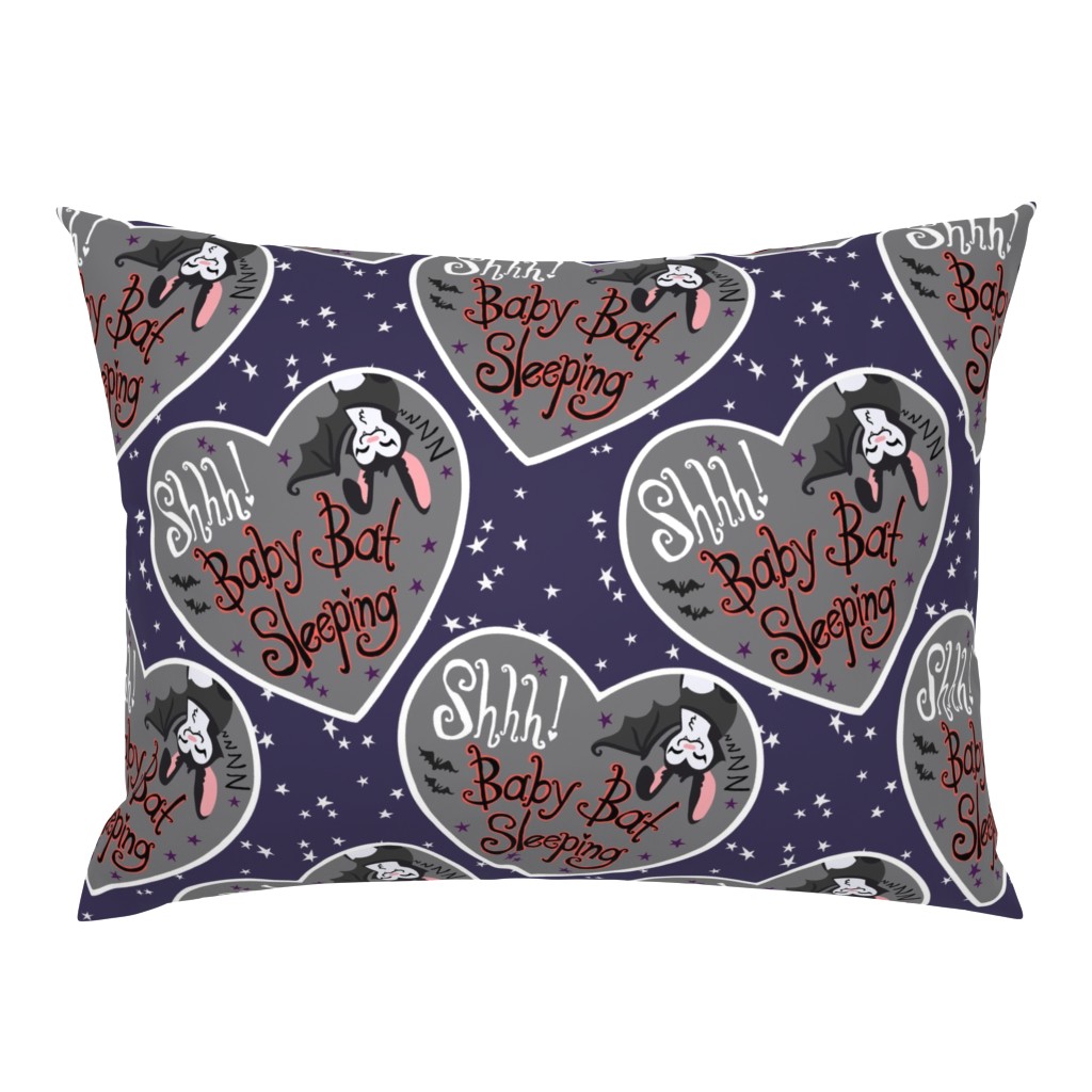 Shh Baby Bat Sleeping - Deep purple with orange detail