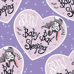 Shh Baby Bat Sleeping - Purple with Pink