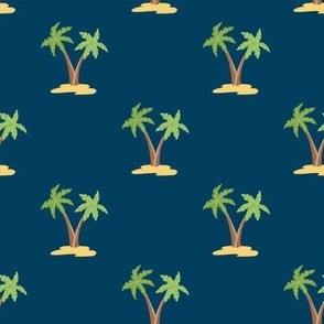 Palm trees - navy blue