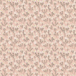 Tiny Boho Flowers in Muted Pastel Pink