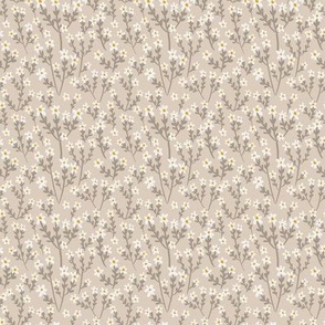 Tiny Boho Flowers in Muted Pastel Beige Gender Neutral