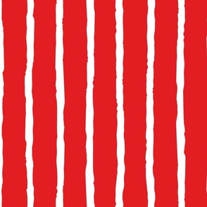 Red and white narrow vertical stripes nautical large scale pattern