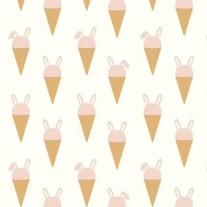(small scale) Bunny Ice Cream Cones - off white - LAD22