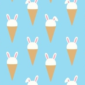 Bunny Ice Cream Cones - blue - LAD22
