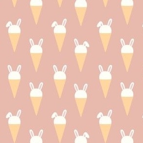 (small scale) Bunny Ice Cream Cones - rose - LAD22