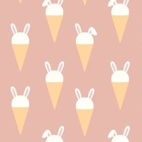 Bunny Ice Cream Cones - rose - LAD22