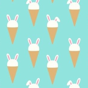 Bunny Ice Cream Cones - aqua - LAD22