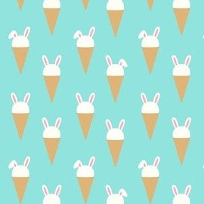 (small scale) Bunny Ice Cream Cones - aqua - LAD22