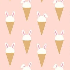 Bunny Ice Cream Cones - pink - LAD22
