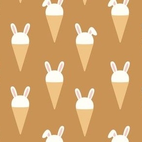 Bunny Ice Cream Cones - golden brown - LAD22