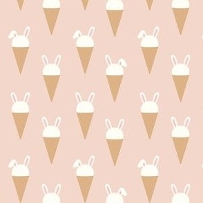 (small scale) Bunny Ice Cream Cones - soft pink - LAD22