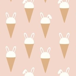 Bunny Ice Cream Cones - soft pink - LAD22