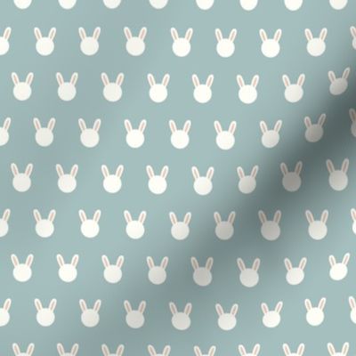 bunny polka dots - dusty blue - LAD22