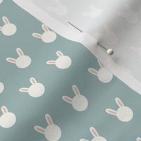 bunny polka dots - dusty blue - LAD22