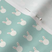 bunny polka dots - aqua - LAD22