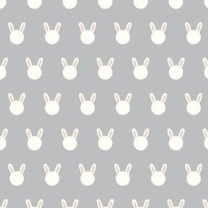 bunny polka dots - grey - LAD22