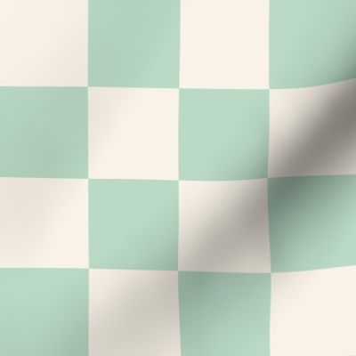 Soft Mint and Cream 2 inch checkers