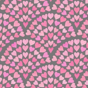 Scallop Hearts pink grey