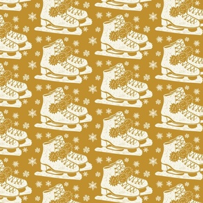 Ice Skate Block Print - Medium - Caramel