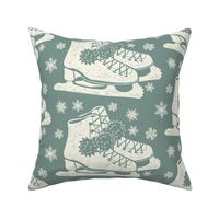 Ice Skate Block Print - Large - Spruce