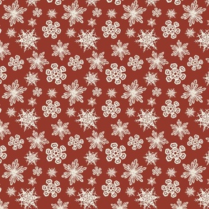 Snowflakes Block Print - Small - OldeRed