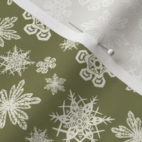 Snowflakes Block Print - Mini - Sage