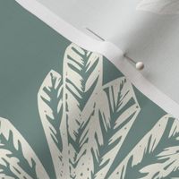 Snowflakes Block Print - Large -Spruce