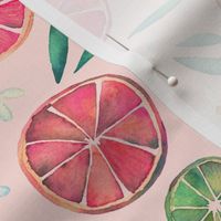 Watercolor citrus slices pattern