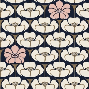 Floral - Cream, Pink, Navy