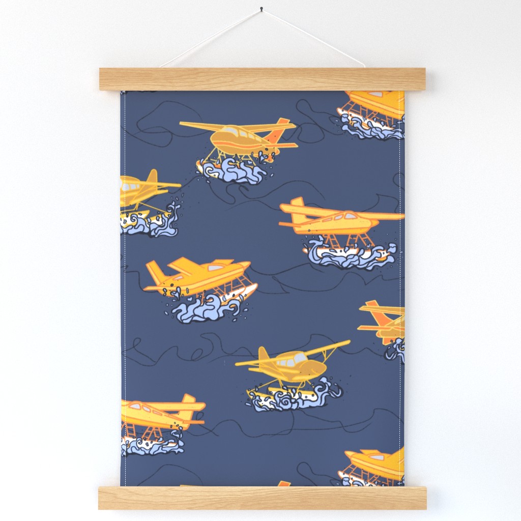 Seaplanes Landing and Taking Off (Large Scale)