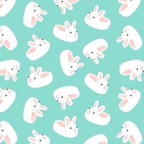 (small scale) bunny slippers - aqua - LAD22