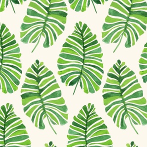 Tropical Watercolor Leaves  (Large)