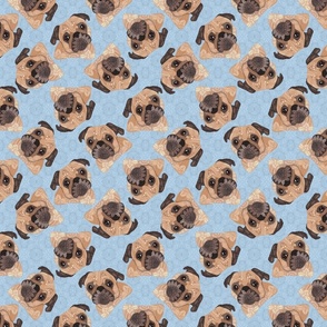 SCATTERED PUGS BLUE 16