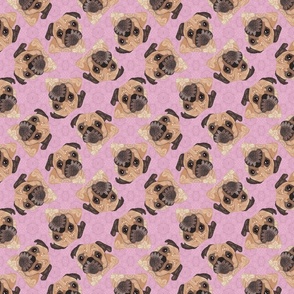 SCATTERED PUGS PINK 16