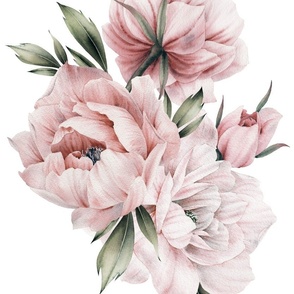 Pink peonies bouquet pattern