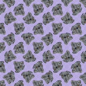 SCATTERED BLACK PUGS PURPLE 16