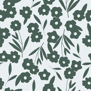 Green ditsy florals