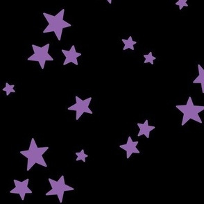 starry stars LG amethyst purple on black