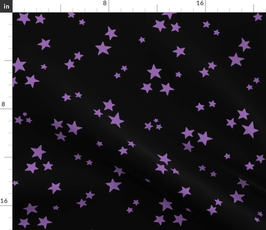 starry stars LG amethyst purple on black