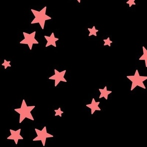 starry stars LG coral on black