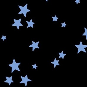starry stars LG cornflower blue on black