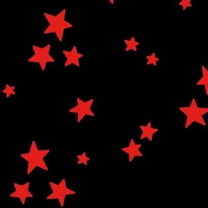 starry stars LG bright red on black