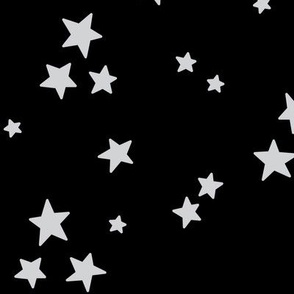 starry stars LG light grey on black