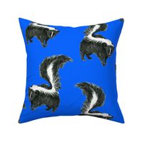 Large - Quiet Skunk on Cobalt Blue