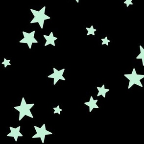 starry stars LG ice mint green on black