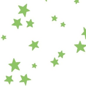 starry stars LG apple green on white